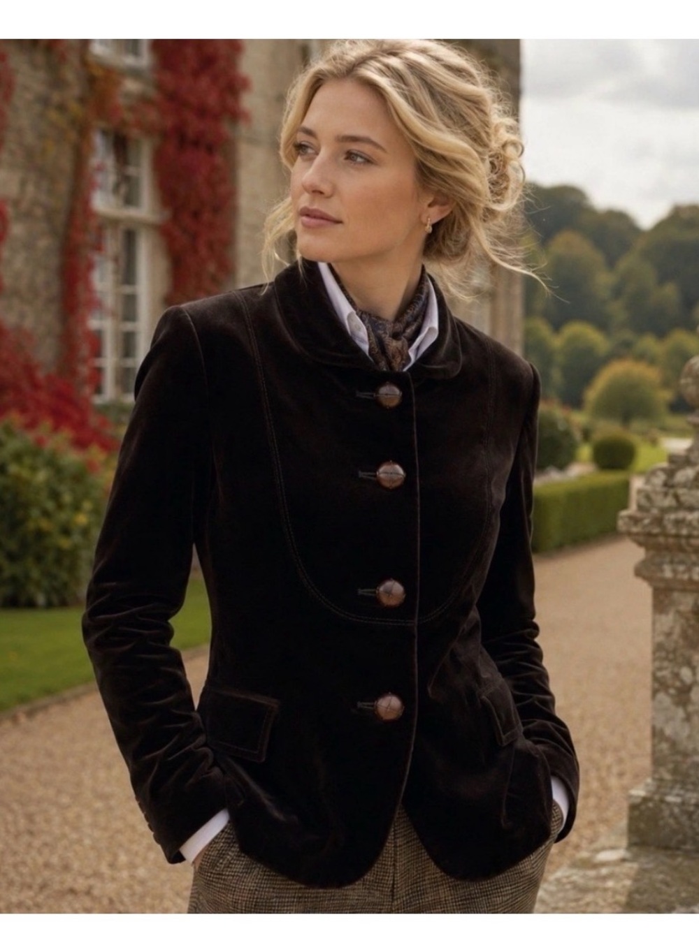 J. Crew Black Velvet Button-Front Blazer